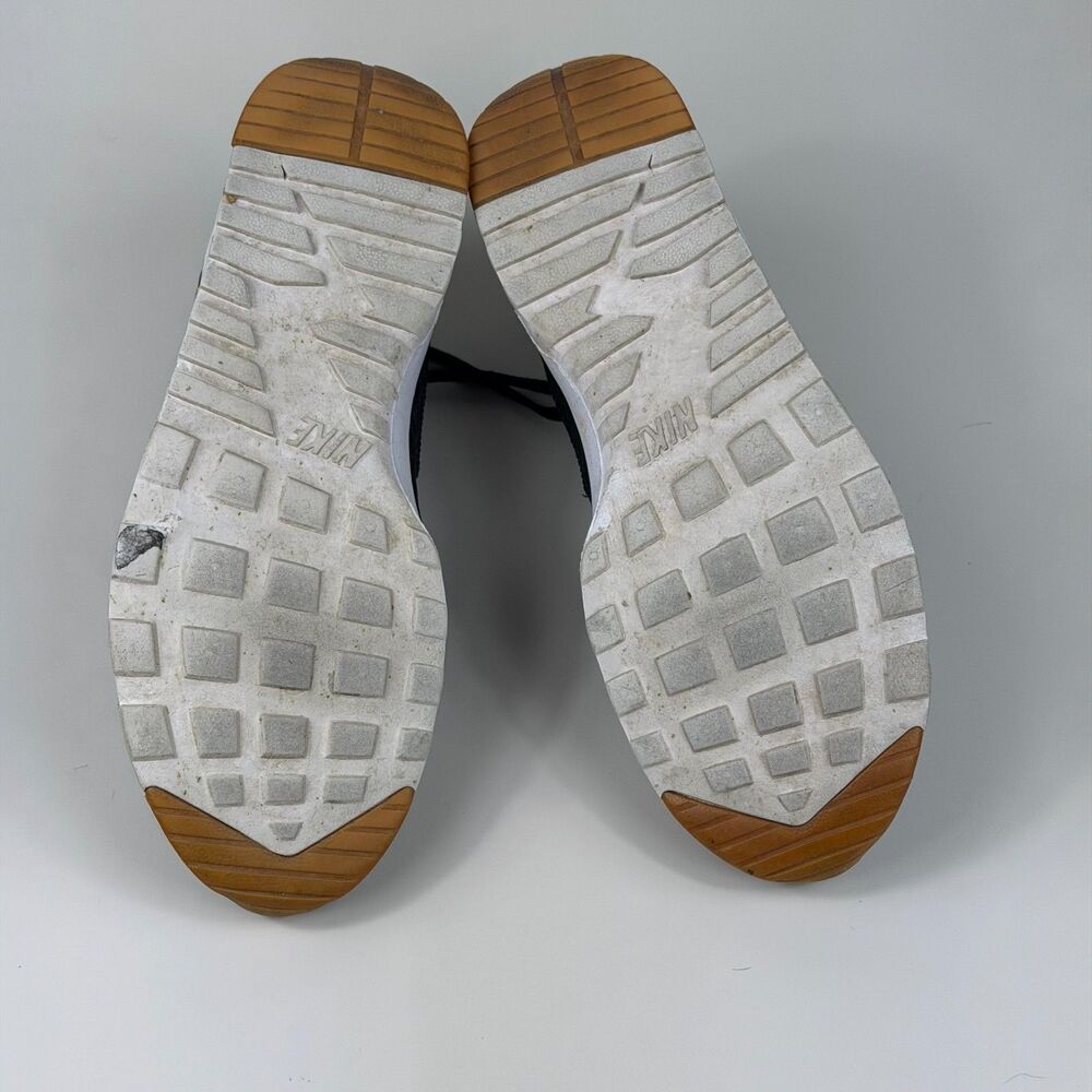Nike Air Max Thea Womens 8.5 Black Leather Textured Sneakers White Gum Sole Shoe - Picture 9 of 9